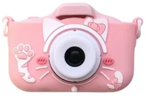 Dětský digitální fotoaparát se silikonovým obalem v podobě kočičky - rózsaszín
