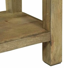 vidaXL Konzolasztal Természetes szürke 110 x 30 x 80 cm Tömör Mangófát