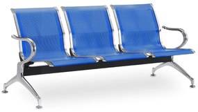 Fém pad a váróterembe REST, 3 ülés, kék