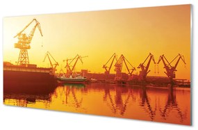 Üvegképek Gdanski hajógyár napkelte 125x50 cm