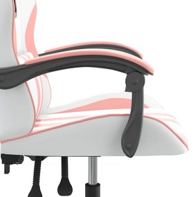 fehér és rózsaszín műbőr forgó játékszék