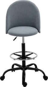 Vinsetto Állítható Magas Ülésű Irodai Szék 105-125 cm Forgószék 360° Szürke Ágynemű | Aosom