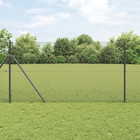 Hegesztett huzalos kerítés 13 oszloppal Szürke 1.2x25 m Acél
