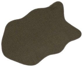 Sötétzöld szintetikus szőrme szőnyeg 60x90 cm Sherpa – Casa Selección