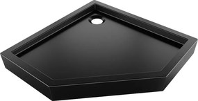 Mexen Flow+ ötszögletű zuhanytálca 90 x 90 cm, fekete matt - 46P709090H