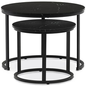 Konferenciaasztalok szett, fekete márvány, 2 db