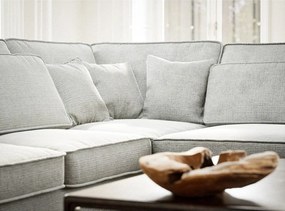 Világosszürke zsenília sarokkanapé (jobb oldali-L alakú) Kirou – Maison de Rêve