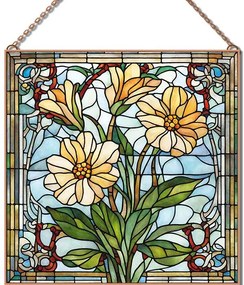 Stained-Glass-Flower-13 üvegkép, falikép