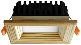 APLED - LED Lámpa SQUARE WOODLINE LED/3W/230V 3000K 9x9 cm fenyő tömör fa