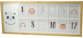 Panda gyermek képkeret, 60 x 25 x 1,8 cm, MDF, 12x 6 x 9 cm