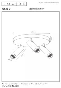 Lucide 22974/13/30 - GRADO spotlámpa 3xGU10/12W/230V fekete