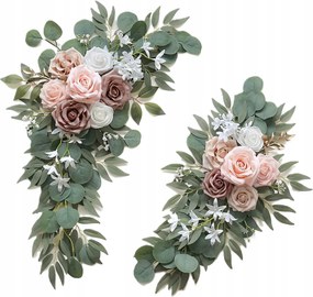 Mesterséges Virágok, mint Élő Bézs Csokrok Esküvői kompozíciók Esküvő Boho 2db