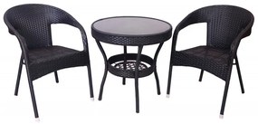 Kerti bútorszett rattan 3 részes sötétbarna GRD03-DB