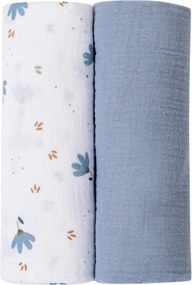 Bubaba muslin pelenka 70x70 cm (2 db)-Blue
