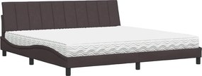 vidaXL sötétbarna szövet ágy matraccal Hanko 200x200 cm