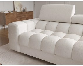 Krémszínű buklé kinyitható-tárolóhelyes sarokkanapé (jobb oldali-heverő résszel) Felro – ELTAP