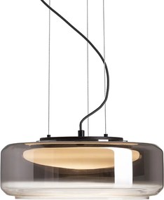 RENDL NAOMI 35 závěsná kouřové sklo/mléčné sklo/černá 230V LED 18W 3000K