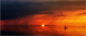 Vitorlás naplementekor (120x50 cm)
