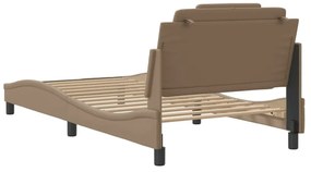 vidaXL cappuccino színű ágykeret Viana LED-ekkel matrac nélkül 100 x 200 cm