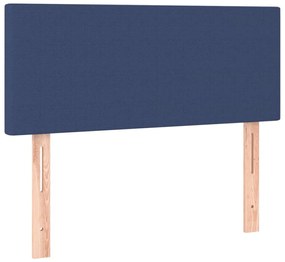 kék szövet rugós és LED-es ágy matraccal 120 x 200 cm