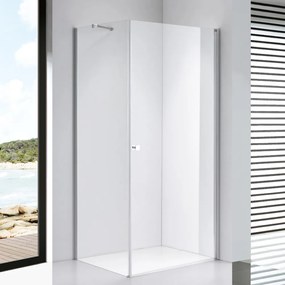 Stuxi Bari 80x70 aszimmetrikus nyílóajtós zuhanykabin 6 mm vízlepergető biztonsági üveggel, króm