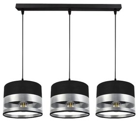 Csillár zsinóron MILO 3xE27/60W/230V ezüst/fekete