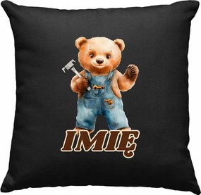 Gyerek párna maci barkács +Név fekete