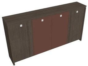 Verno közepes gardrób 248 x 46 x 130 cm, kombinált ajtó, antracit tölgy / barna