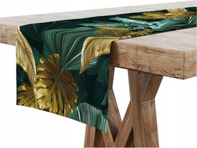 Asztalterítő 40x220 Zöld Levelek Arany 8267