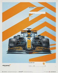 McLaren x Gulf - Lando Norris - 2021 Festmény reprodukció, (40 x 50 cm)