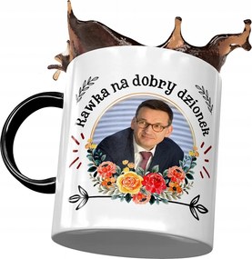 Fekete Mateusz Morawiecki Premier Bögre Ajándék Nyomtatott Fotóval