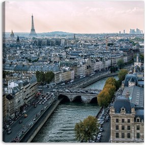 Vászonkép Építészet Párizs a repülésből 90x90