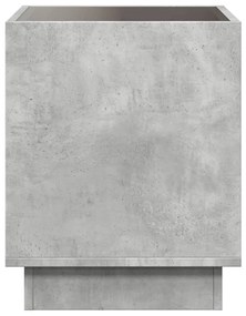 betonszürke végtelen hatású LED-es dohányzóasztal 40x40x50 cm
