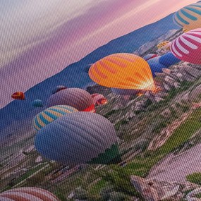 Kép - Hőlégballonok (órával) (90x30 cm)