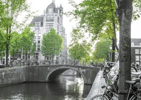 Poszter 29,7x21cm Csatorna Amszterdam városon keresztül 9, Assaf Frank