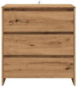 kézműves tölgy színű szerelt fa tálalószekrény 70x41x75 cm