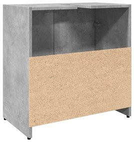 Fürdőszoba mosdószekrény beton szürke 60x33x60 cm Gépelt fa