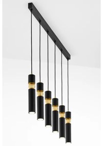 Jupiter 2005 - Csillár zsinóron ALAS 6xGU10/10W/230V fekete/arany