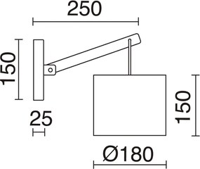 Novolux BRITTA 681A-G05X1A-02 Fali lámpa 1x60W/E27 IP20