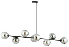 Csillár zsinóron ROSSI 8xE14/10W/230V fekete/szürke