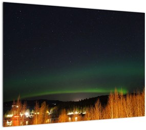 Északi fények képe (üvegen) (70x50 cm)