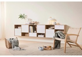 Fehér alacsony komód tölgyfa dekorral 267x61 cm Mistral - Hammel Furniture