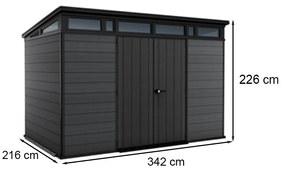 Cortina 2.0 11x7 műanyag kerti ház szürke