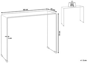 Modern Üveg Konzolasztal 90 x 30 x 75 cm KENDALL Beliani