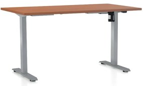 Állítható magasságú asztal OfficeTech A, 140 x 80 cm, szürke alap, cseresznye