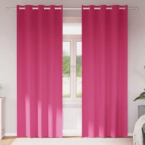 Függönyök 2 pcs Fényes rózsaszín 225x140cm Poliészter