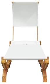 Kültéri krém baldachinos hajlított fa nyugágy 100x200x126 cm