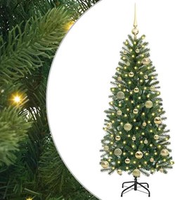 vidaXL Mű karácsonyfa 150 LED-del állvánnyal Zöld 120 cm PE és PVC