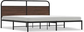 vidaXL barna tölgy színű fém ágykeret matrac nélkül 180 x 200 cm