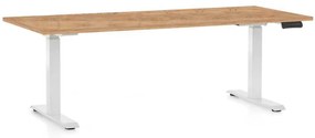 OfficeTech C állítható magasságú asztal, 180 x 80 cm, fehér alap, craft tölgy